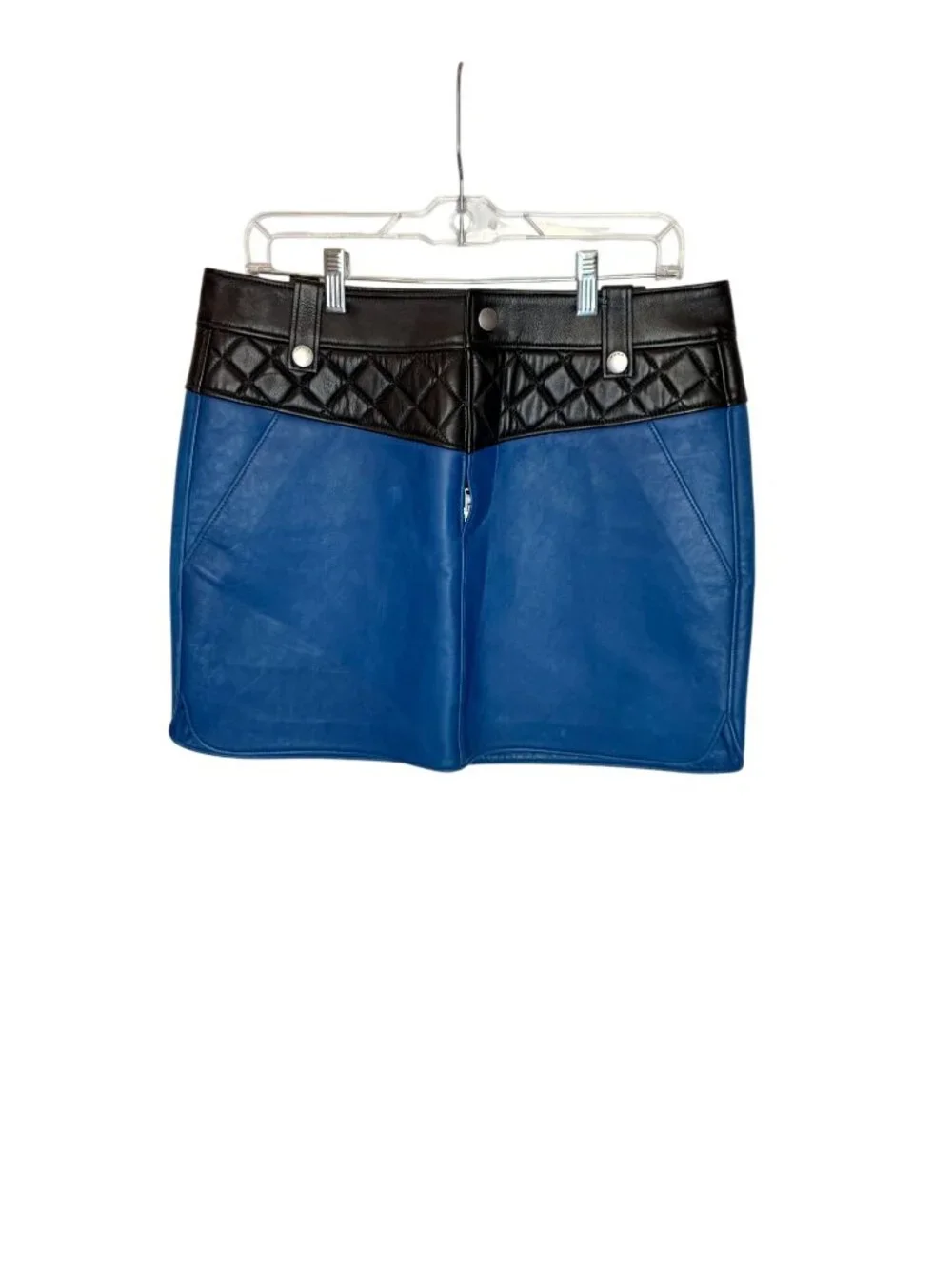 Coach 1941 Blue/Black Curved Hem Skirt  NWT - Size 10 - Picture 2 of 9